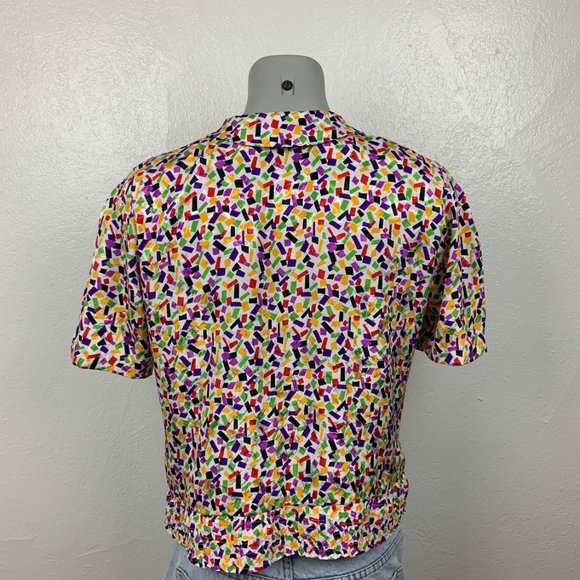 Pierre Cardin Colorful Confetti 90s Womens Shirt - Picture 2 of 5